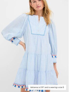 NW Chambray Stripe Fringe Jen Dress